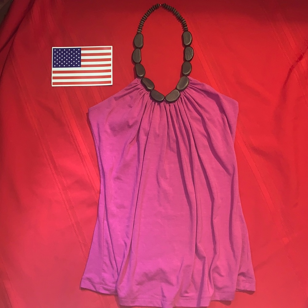 Magenta Wooden Halter Top